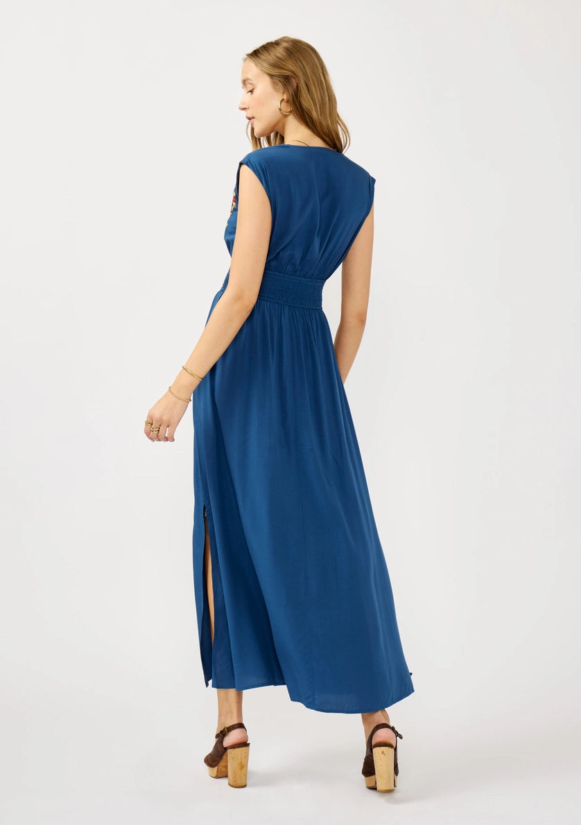 LOVESTITCH Floral Scalloped Embroidered Maxi Dress