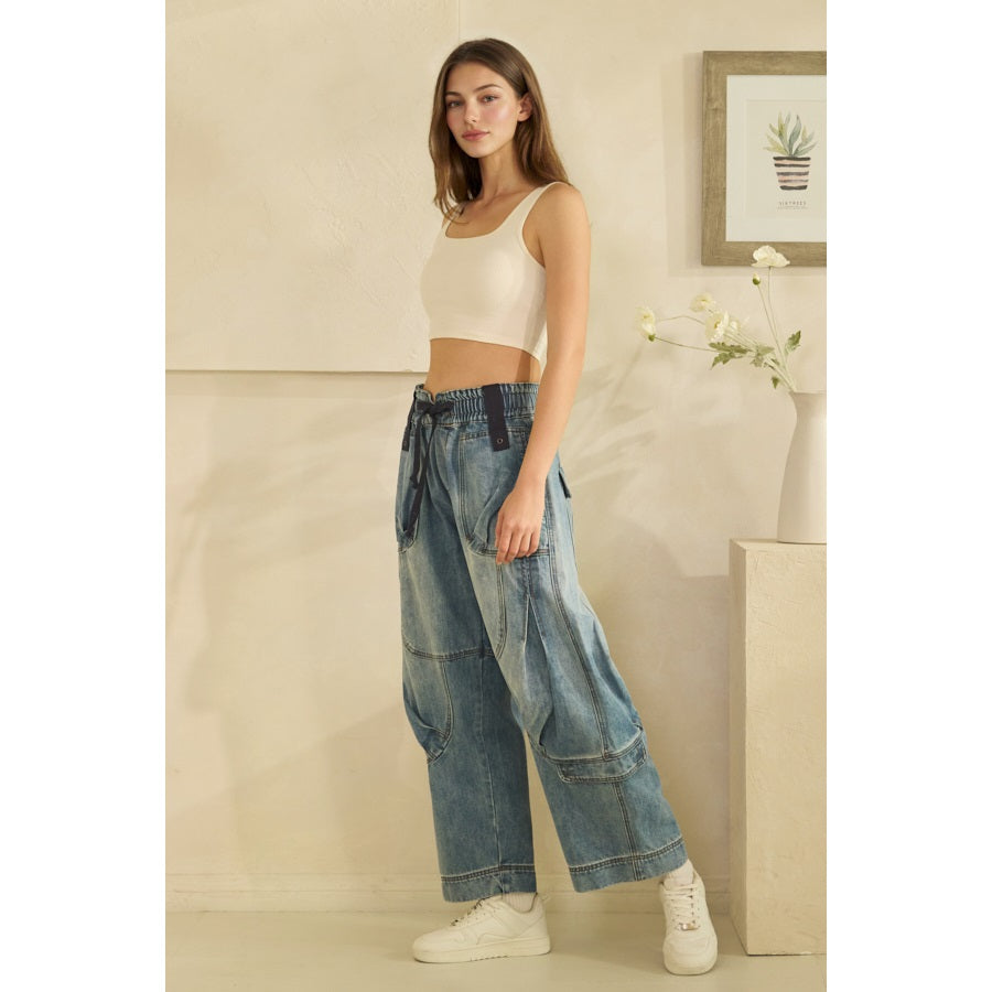 OLI & HALI Detailed Barrel Denim Jeans