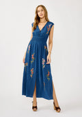 LOVESTITCH Floral Scalloped Embroidered Maxi Dress