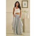 OLI & HALI Stripe Asymmetric Gathered Detail Pants